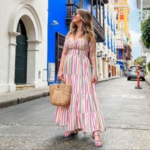 RAINBOW CANDIES STRIPES MAXI DRESS